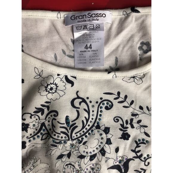 NWT GRAN SASSO Womens TOP With SWAROVSKI CRYSTALS - Picture 5 of 5